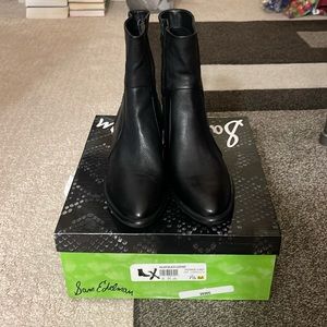 Sam Edelman booties, black leather, size 7.5, brand new